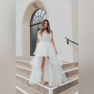 Untamed Petals Isabella Pearl Tulle Gown
